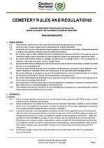 Cemetery Rules and Regulations July 2026