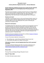 First page of document about Shropshire Council adopted the Neighbourhood Development Plan